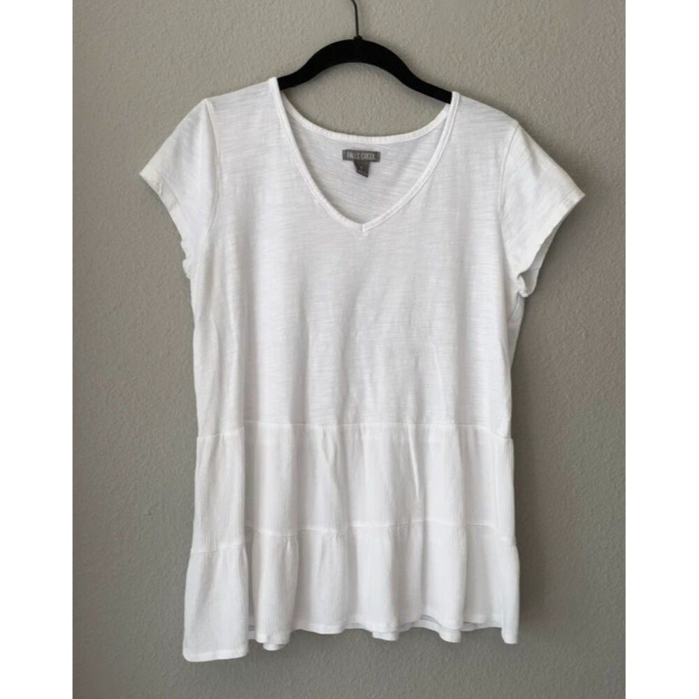 White Babydoll Style Top - size small Y2K Cottage fairy